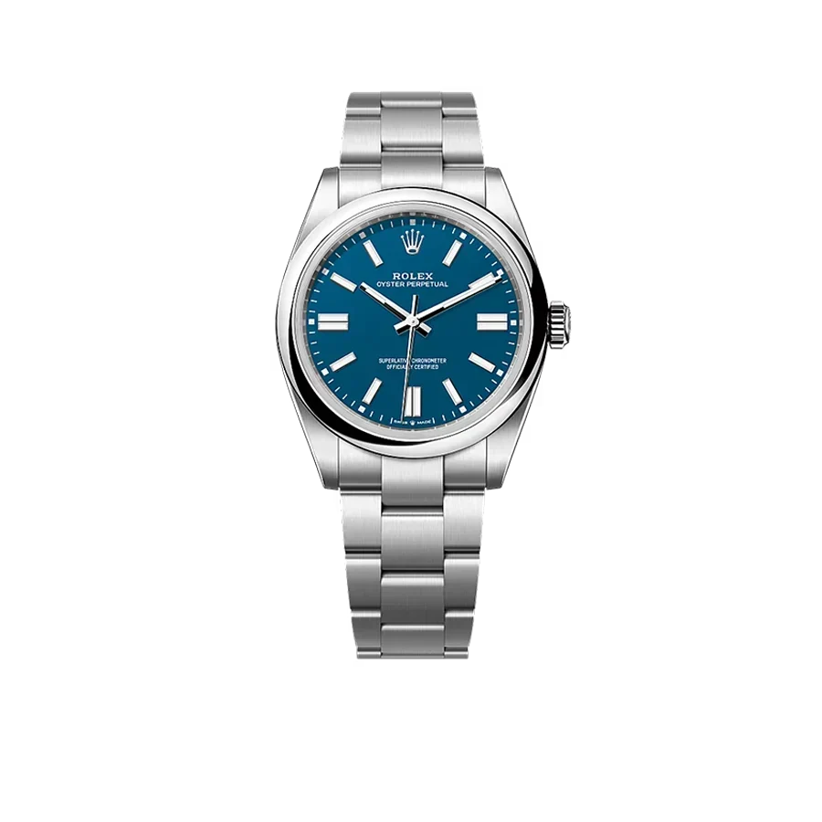 Oyster Perpetual 41mm Stainless Steel Med Blue Dial Men Watch 134300-0009 New 2025
