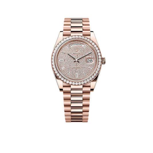 Day-Date 40 228345RBR Rose Gold Diamond Dial Diamond Bezel New 228345rbr-0002