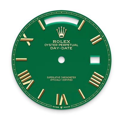Day-Date 40 Yellow Gold Green Roman Numeral Dial Diamond Bezel M228348RBR-0040