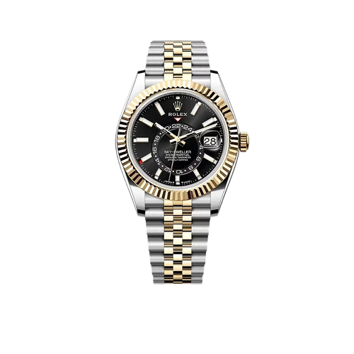 Sky-Dweller 42 mm Oyster, Oystersteel and Yellow Gold 336933 Bright Black