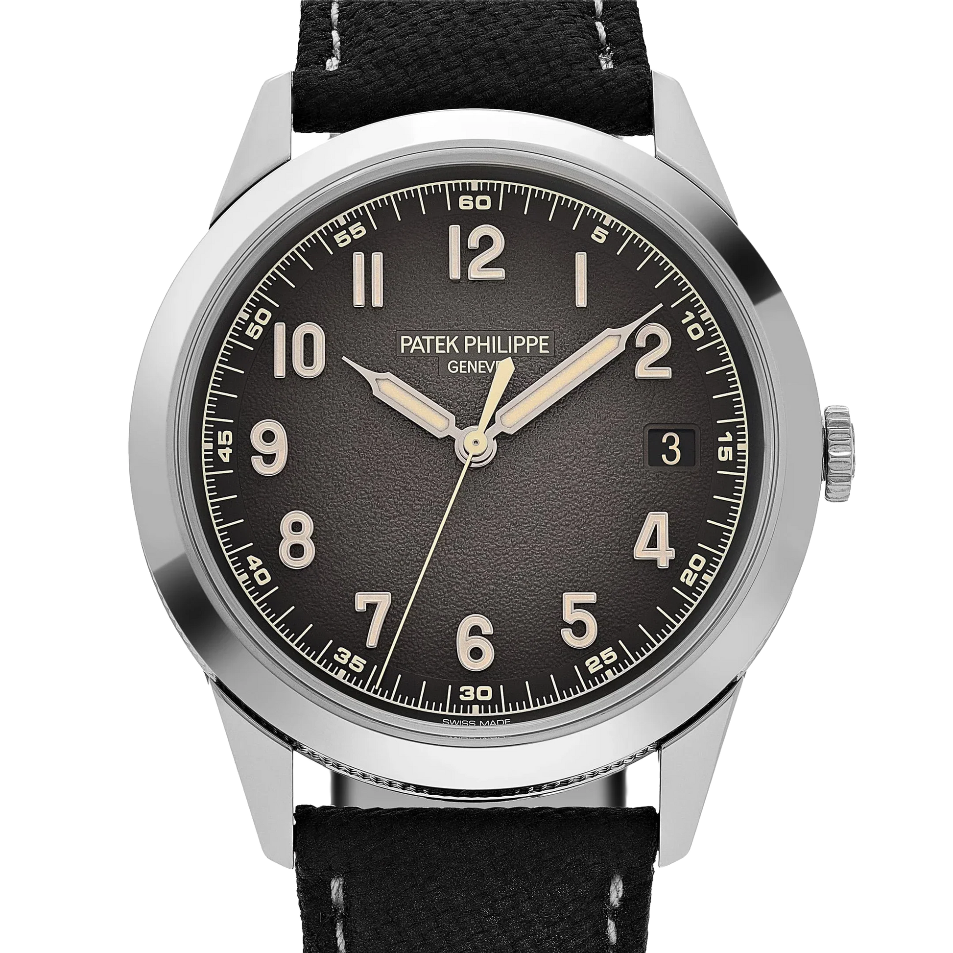 Calatrava 40mm 5226G-001 White Gold Charcoal Dial Date