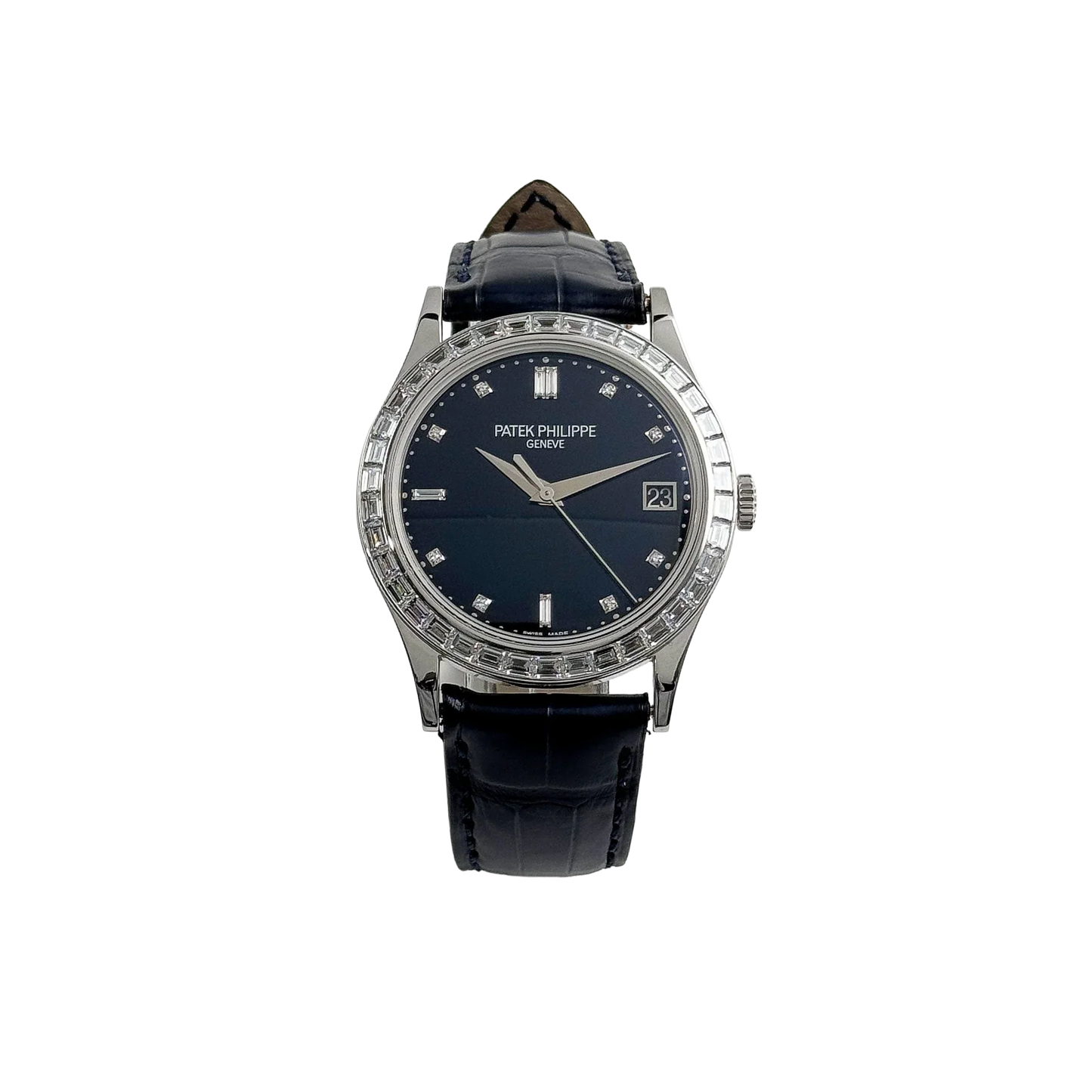 Calatrava 38mm 5298P-012 Platinum Black Diamond Dial Diamond Bezel