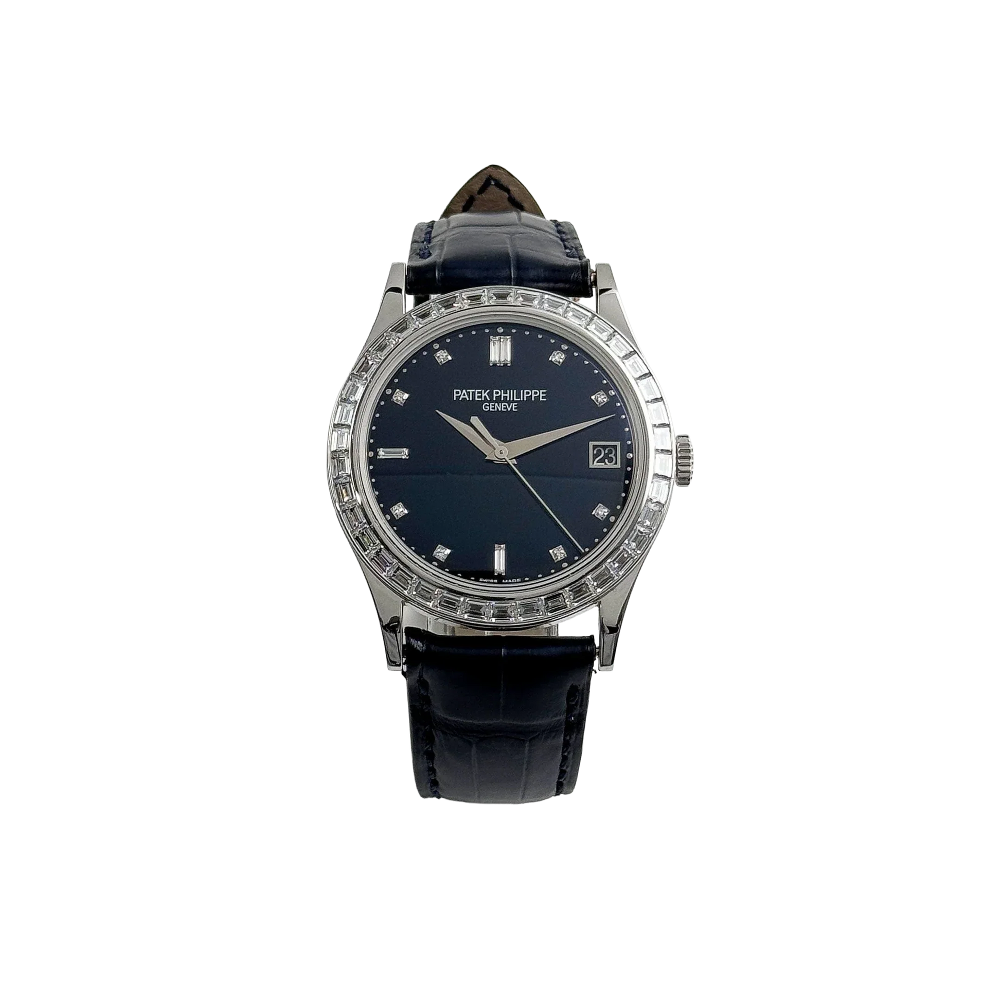 Calatrava 38mm 5298P-012 Platinum Black Diamond Dial Diamond Bezel