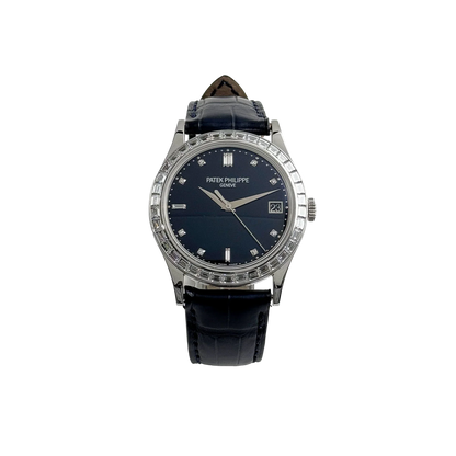 Calatrava 38mm 5298P-012 Platinum Black Diamond Dial Diamond Bezel