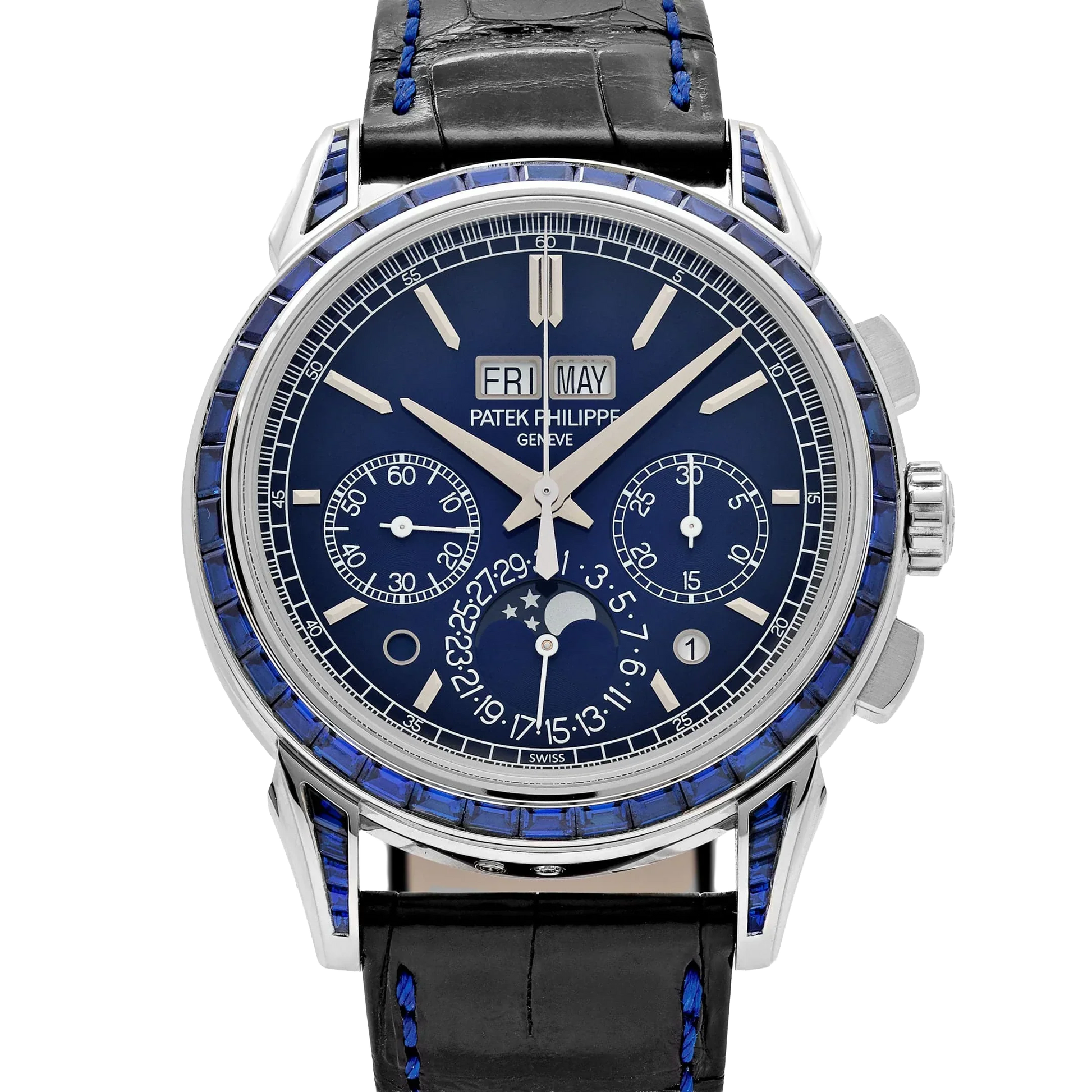 Grand Complications 41mm 5271/11P-010 Perpetual Calendar Chronograph Platinum Baguette Sapphires