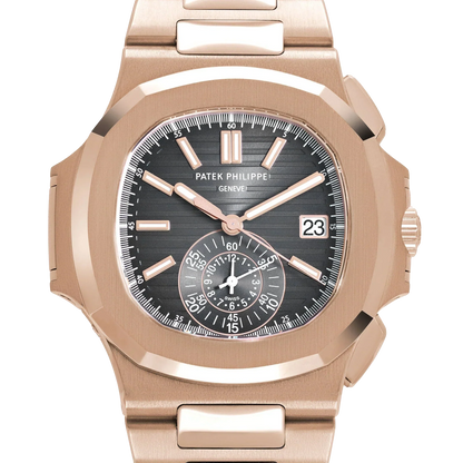 Nautilus 40mm 5980/1R-001 Chronograph Date Rose Gold Black Dial