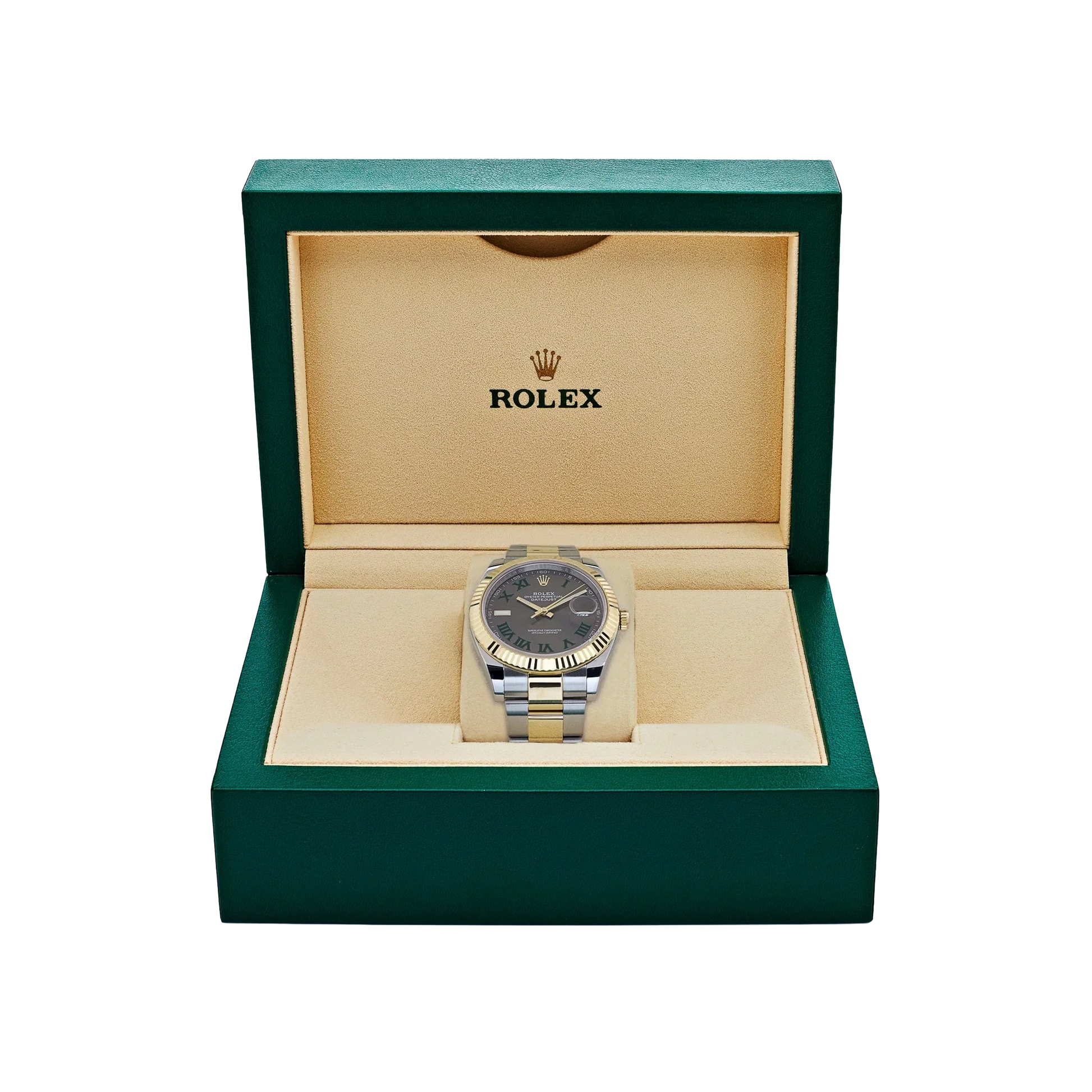 Datejust 41mm Yellow Gold Stainless Steel Wimbledon Slate Dial Oyster 126333