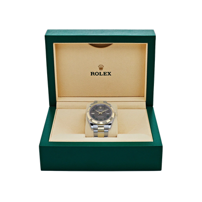 Datejust 41mm Yellow Gold Stainless Steel Wimbledon Slate Dial Oyster 126333