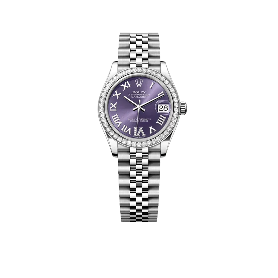 Lady-Datejust 31mm 278384RBR Stainless Steel Diamond Bezel Violet Roman Dial Jubilee