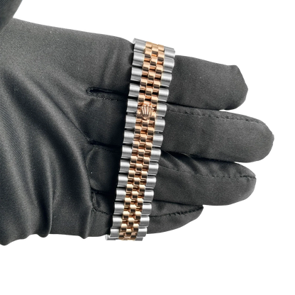 Lady-Datejust 31mm 278381RBR Stainless Steel Rose Gold Brown Roman Numerals Diamond Dial Diamond Bezel Jubilee