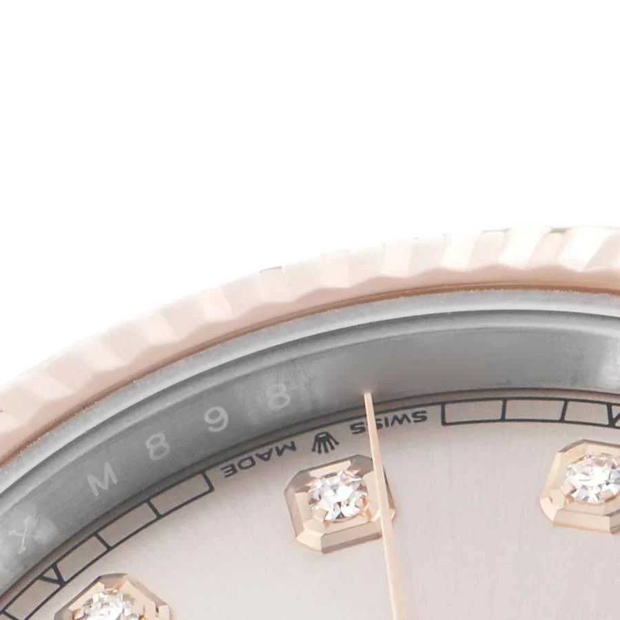 Datejust 41 Steel Everose Gold Sundust Diamond Dial Mens Watch 126331