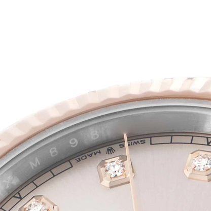 Datejust 41 Steel Everose Gold Sundust Diamond Dial Mens Watch 126331