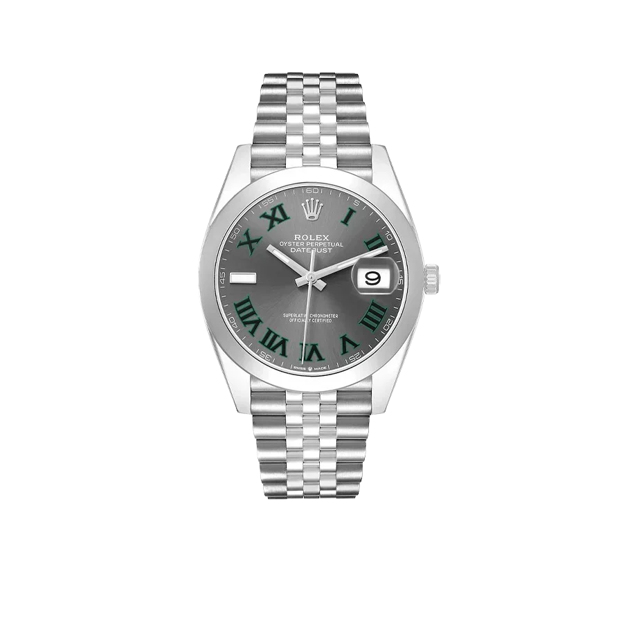 Datejust 41mm Wimbledon Dial Steel Mens Watch 126300