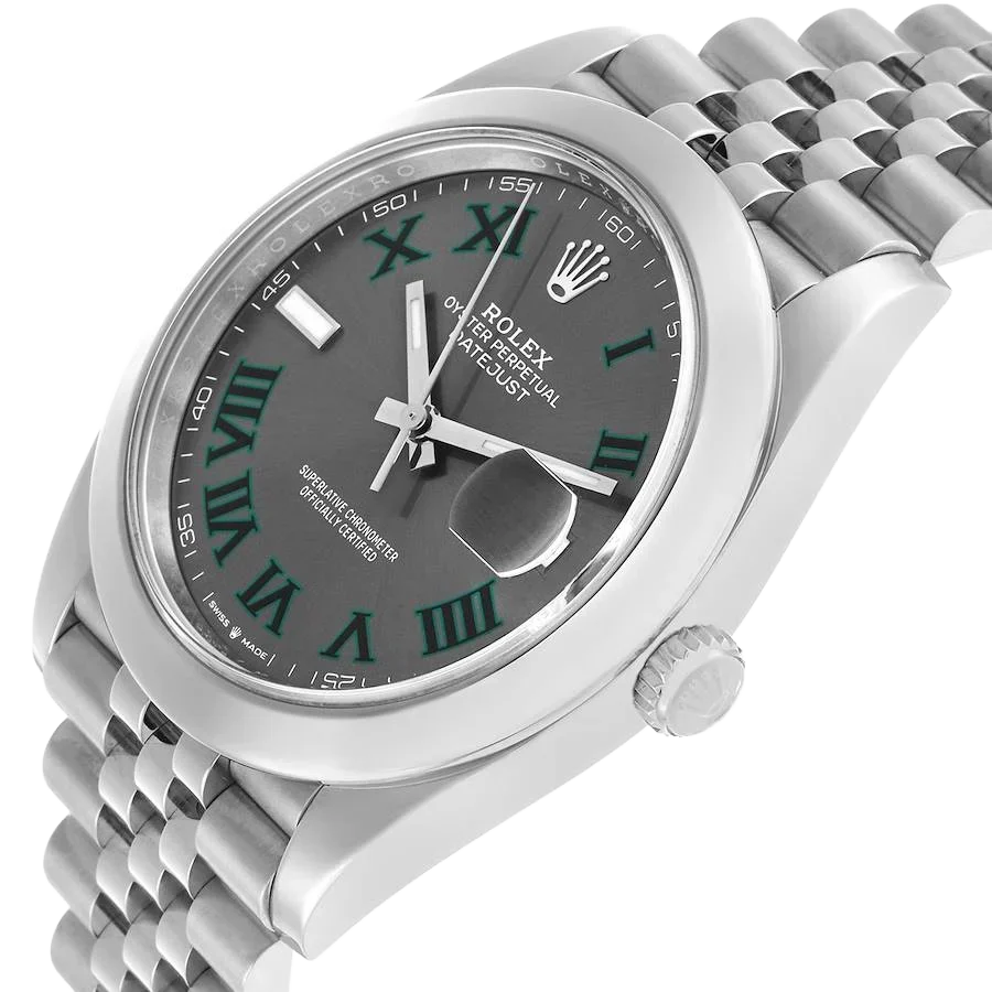 Datejust 41mm Wimbledon Dial Steel Mens Watch 126300