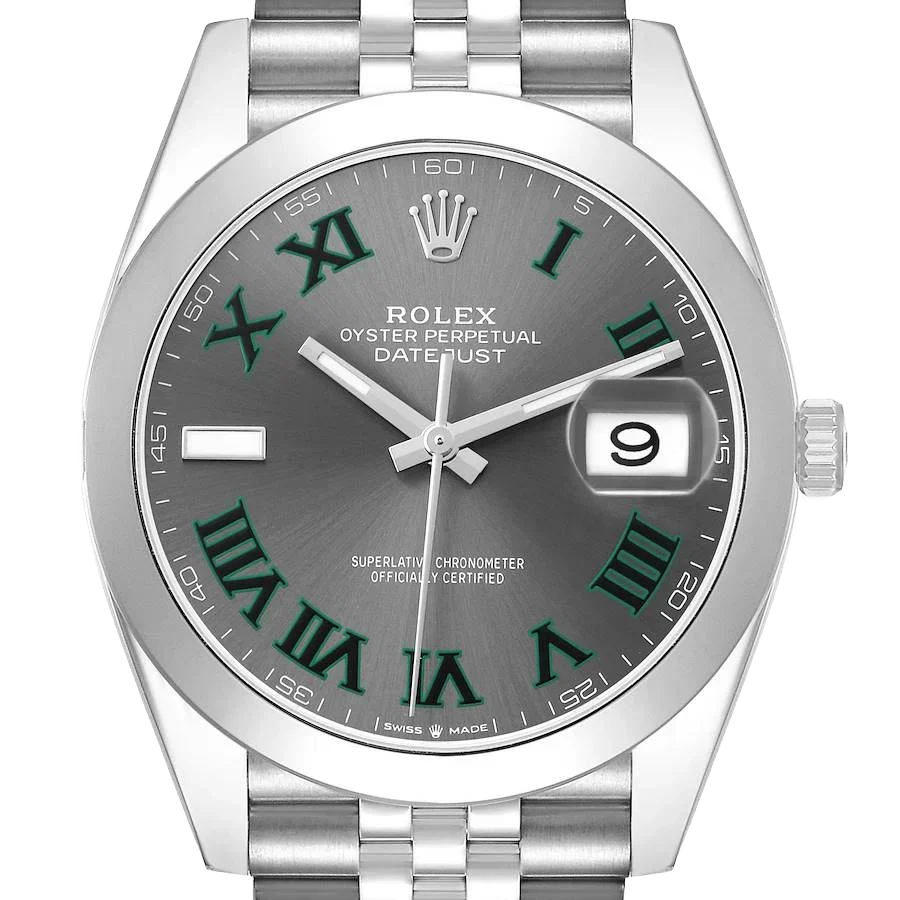 Datejust 41mm Wimbledon Dial Steel Mens Watch 126300