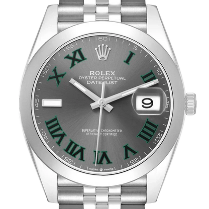 Datejust 41mm Wimbledon Dial Steel Mens Watch 126300