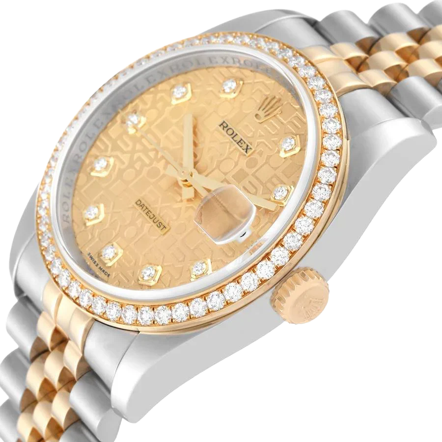 Datejust 36mm Champagne Jubilee Diamond Dial Watch 116243