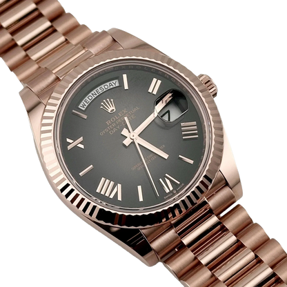Day-Date 40mm 18K Everose Gold with Slate Ombre Dial 228235