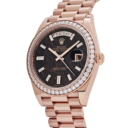 Day-Date 40 228345RBR Rose Gold Eisenkiesel Diamond Dial Diamond Bezel