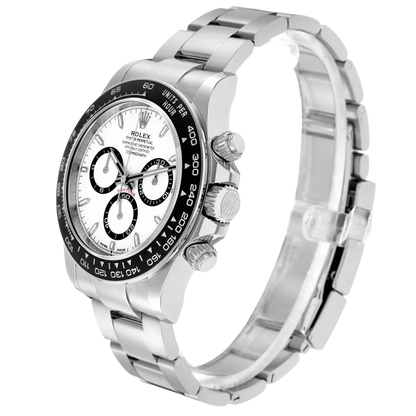 Daytona 40mm Stainless Steel White Panda Dial 126500
