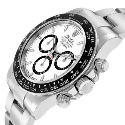 Daytona 40mm Stainless Steel White Panda Dial 126500