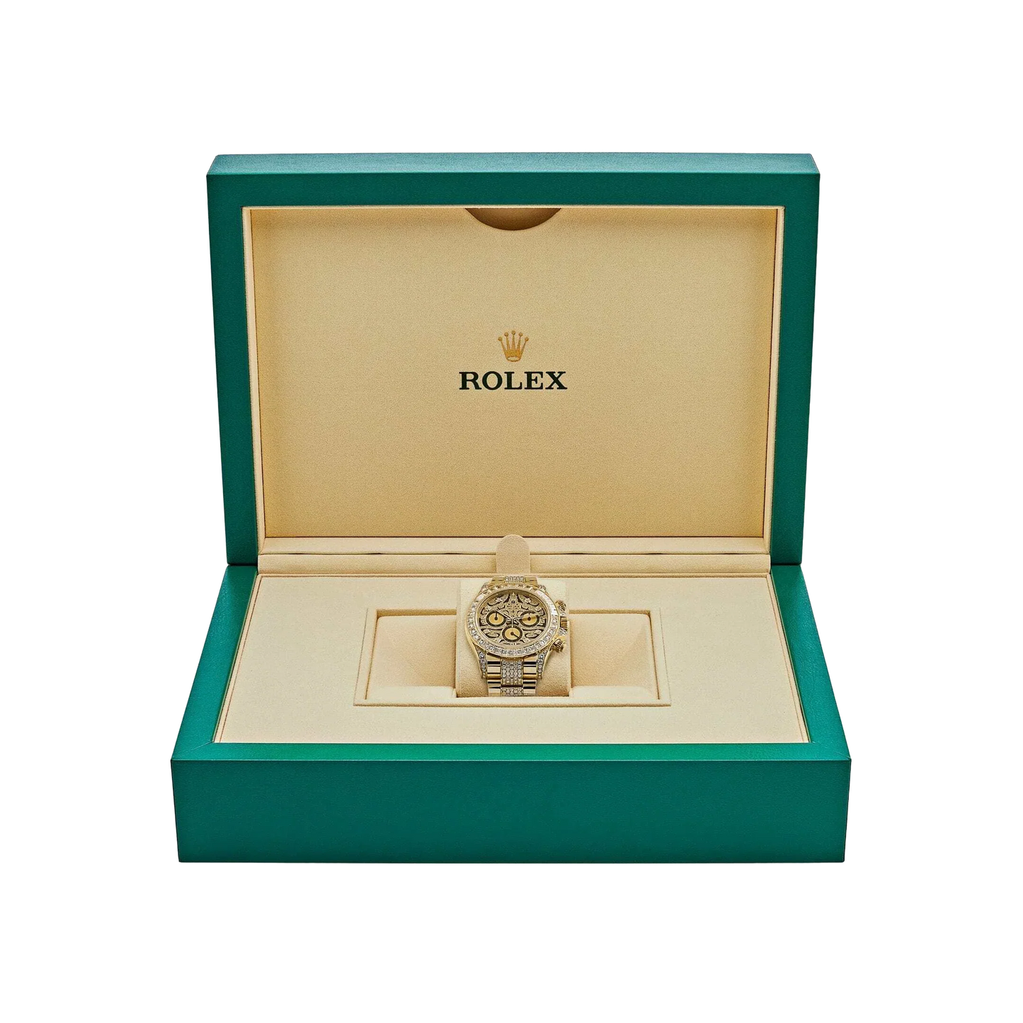 Daytona Eye of the Tiger 116598TBR Yellow Gold Diamond Dial with Diamond Bracelet (Super Clone)