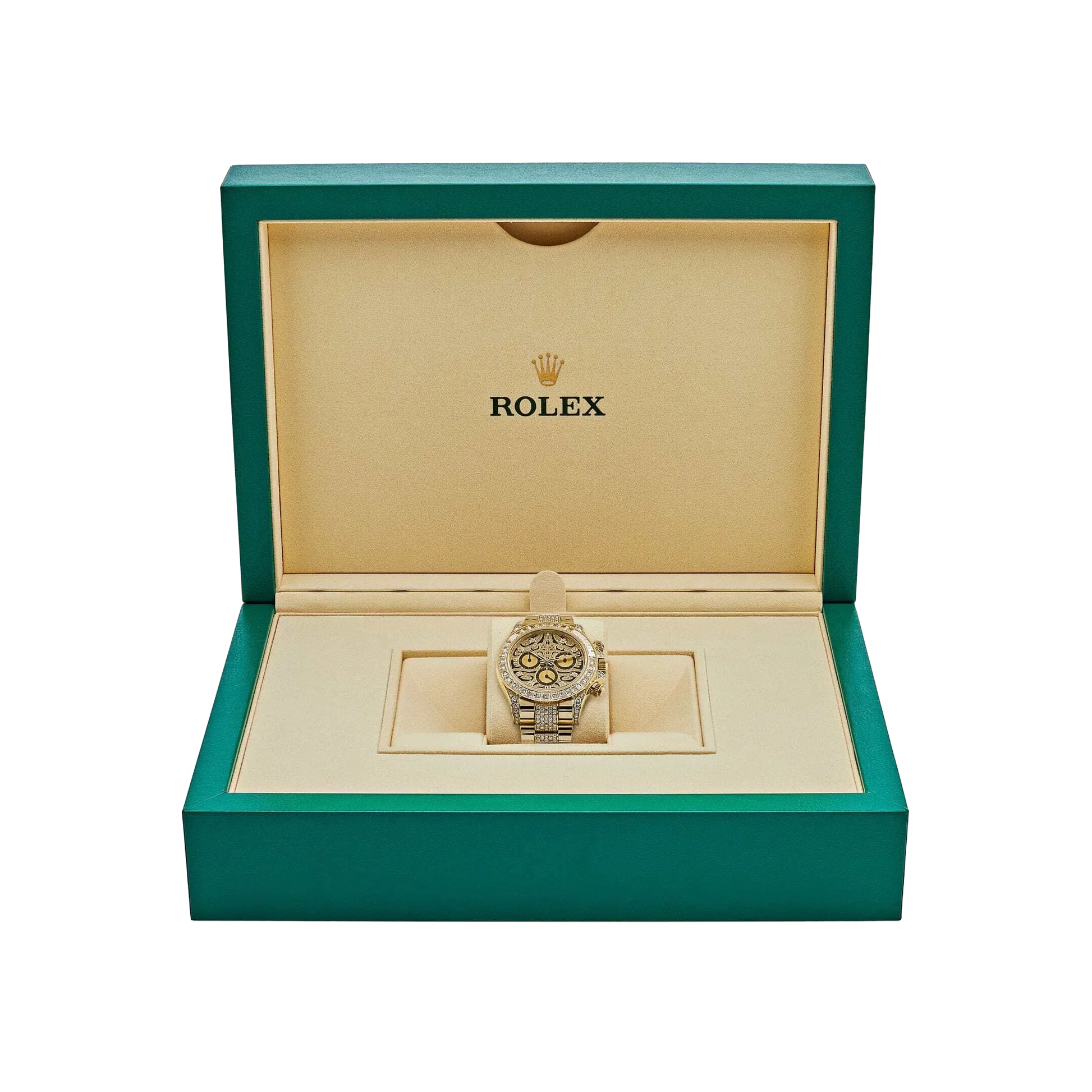 Daytona Eye of the Tiger 116598TBR Yellow Gold Diamond Dial with Diamond Bracelet (Super Clone)