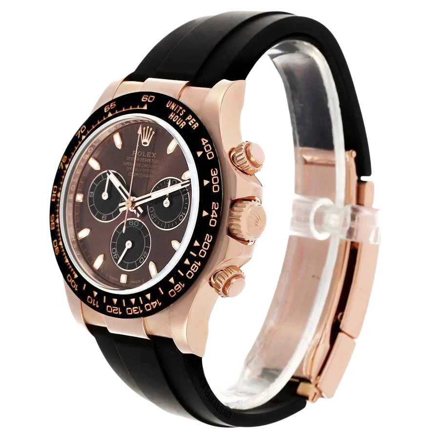 Daytona 40mm Rose Gold Oysterflex Chocolate Dial Mens Watch 116515