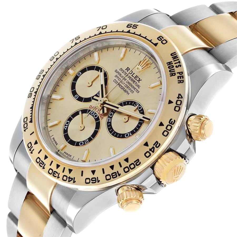 Daytona Steel Yellow Gold Champagne Dial Mens Watch 126503