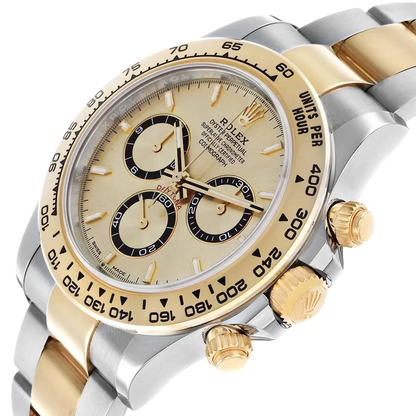 Daytona Steel Yellow Gold Champagne Dial Mens Watch 126503