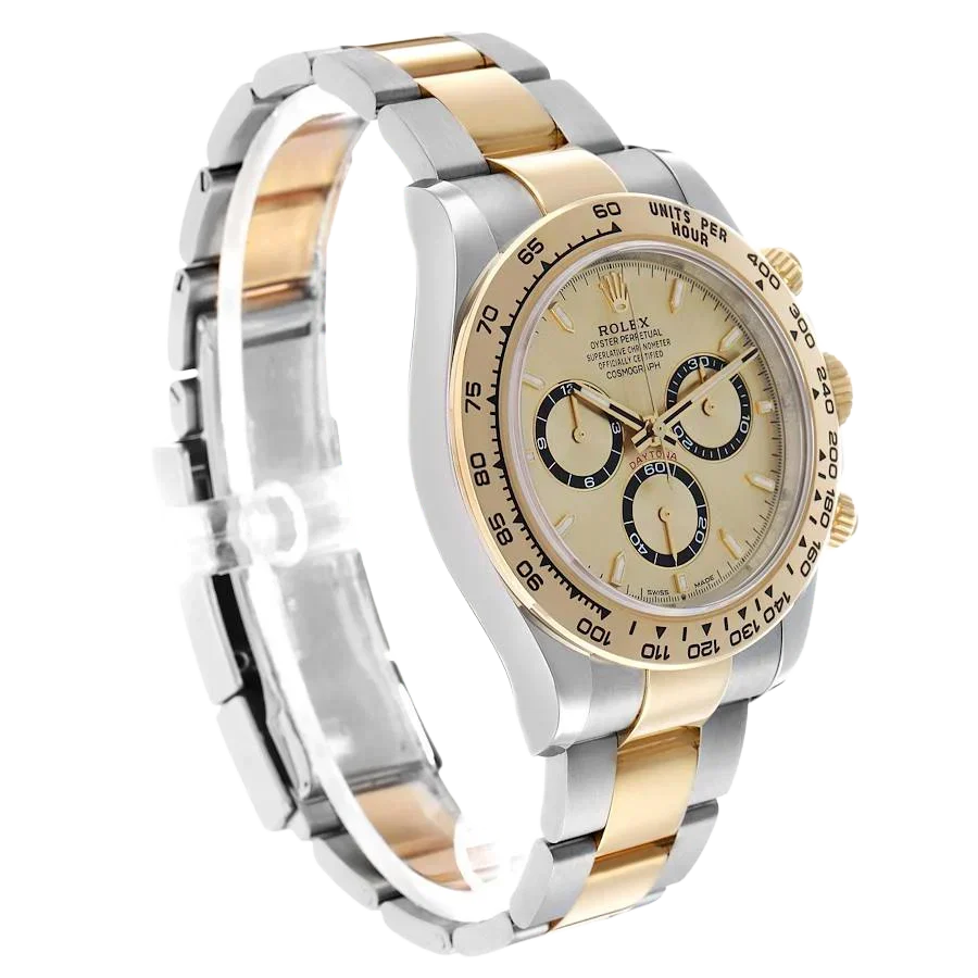 Daytona Steel Yellow Gold Champagne Dial Mens Watch 126503