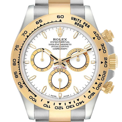 Daytona 40mm Steel Yellow Gold White Dial Mens Watch 126503