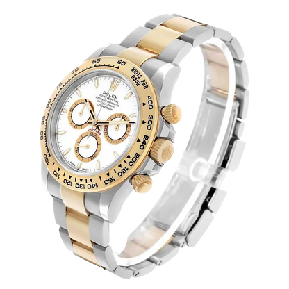 Daytona 40mm Steel Yellow Gold White Dial Mens Watch 126503