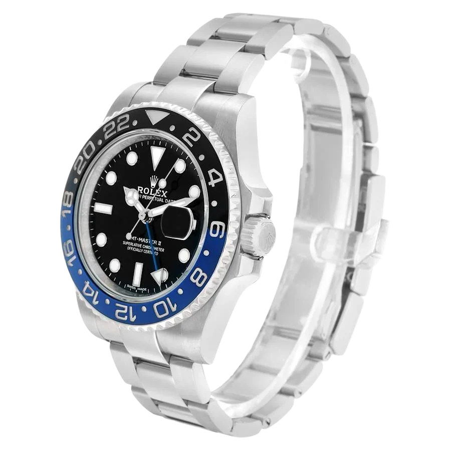 GMT Master II 40mm Steel Black Blue Batman Bezel Mens Watch 116710