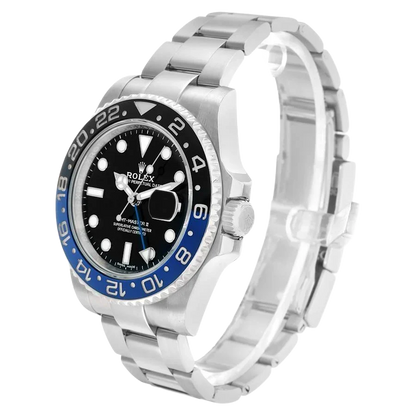 GMT Master II 40mm Steel Black Blue Batman Bezel Mens Watch 116710