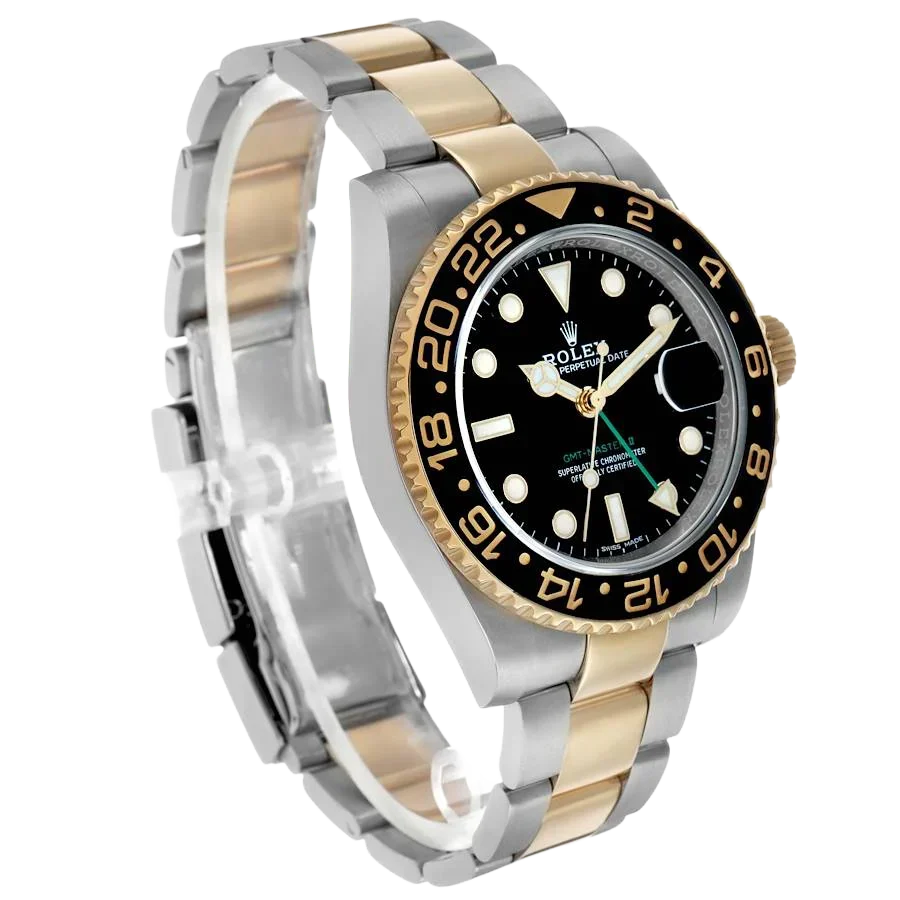 GMT Master II 40mm Steel Yellow Gold Mens Watch 116713