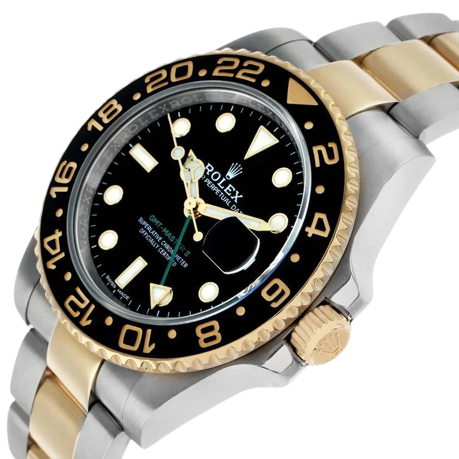 GMT Master II 40mm Steel Yellow Gold Mens Watch 116713