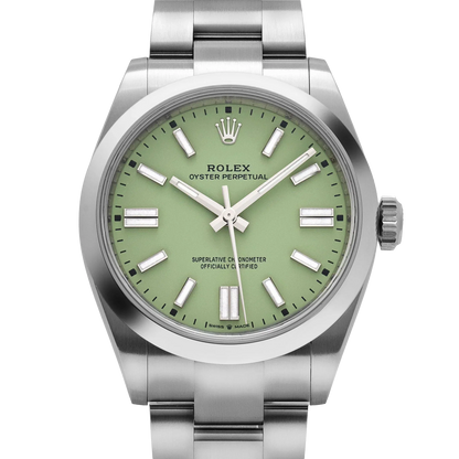 Oyster Perpetual 41mm Stainless Steel Pistachio Dial Men Watch 134300-0006 New 2025