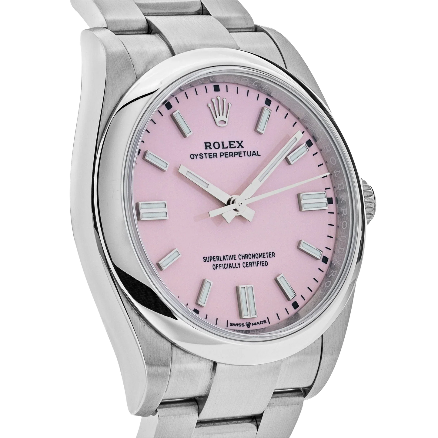 Oyster Perpetual 41mm Stainless Steel Candy Pink Dial Men Watch 134300-0013 New 2025
