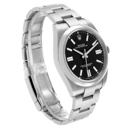 Oyster Perpetual 41mm Black Dial Steel Mens Watch 124300