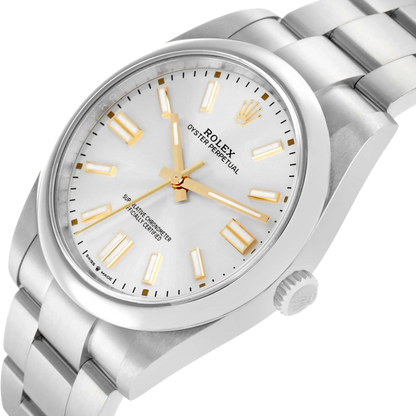 Oyster Perpetual 41mm Steel Silver Dial Mens Watch 124300