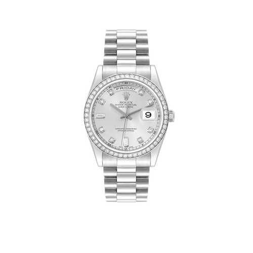 President Day-Date 36mm Platinum Diamond Mens Watch 118346