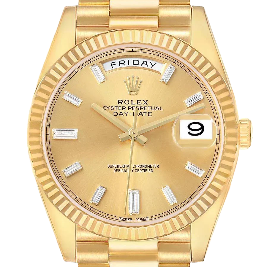 President Day-Date 40mm Yellow Gold Diamond Mens Watch 228238