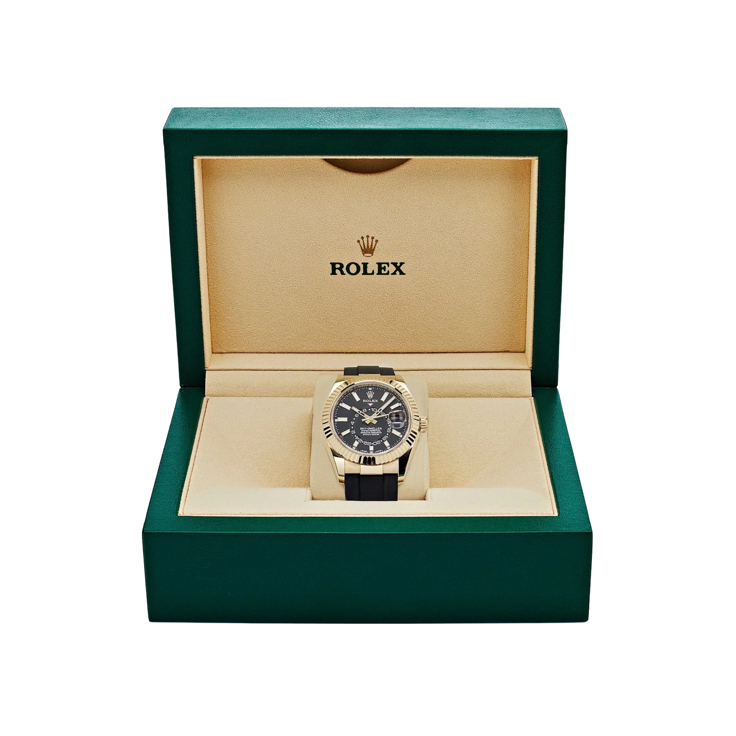 Sky-Dweller 42mm Yellow Gold Bright Black Dial 336238