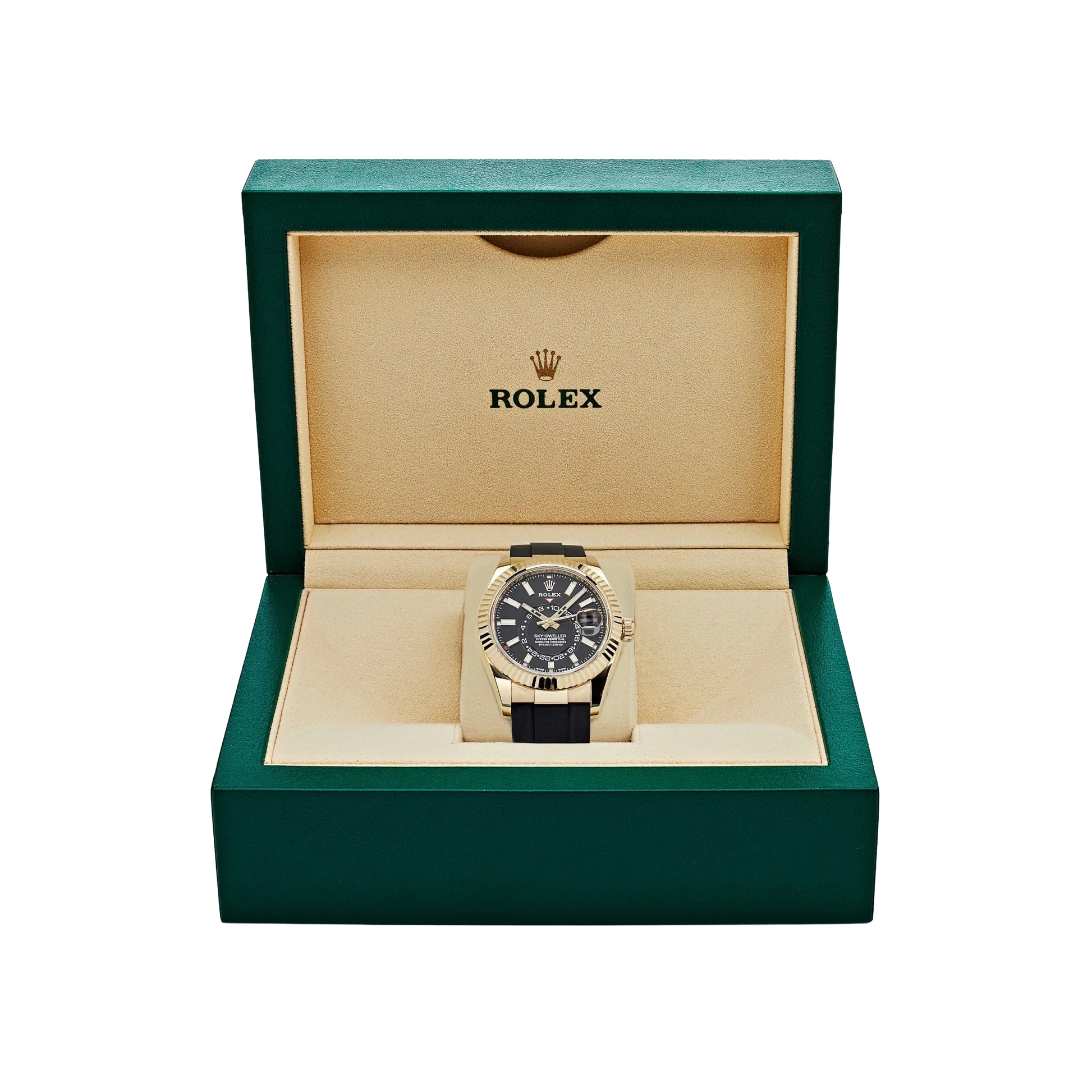 Sky-Dweller 42mm Yellow Gold Bright Black Dial 336238