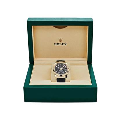 Sky-Dweller 42mm Yellow Gold Bright Black Dial 336238
