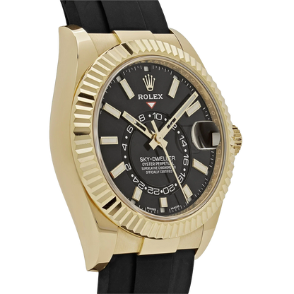 Sky-Dweller 42mm Yellow Gold Bright Black Dial 336238