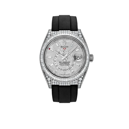 Sky-Dweller 42mm 18K White Gold Meteorite Dial Diamond Watch 326259TBR