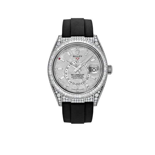 Sky-Dweller 42mm 18K White Gold Meteorite Dial Diamond Watch 326259TBR