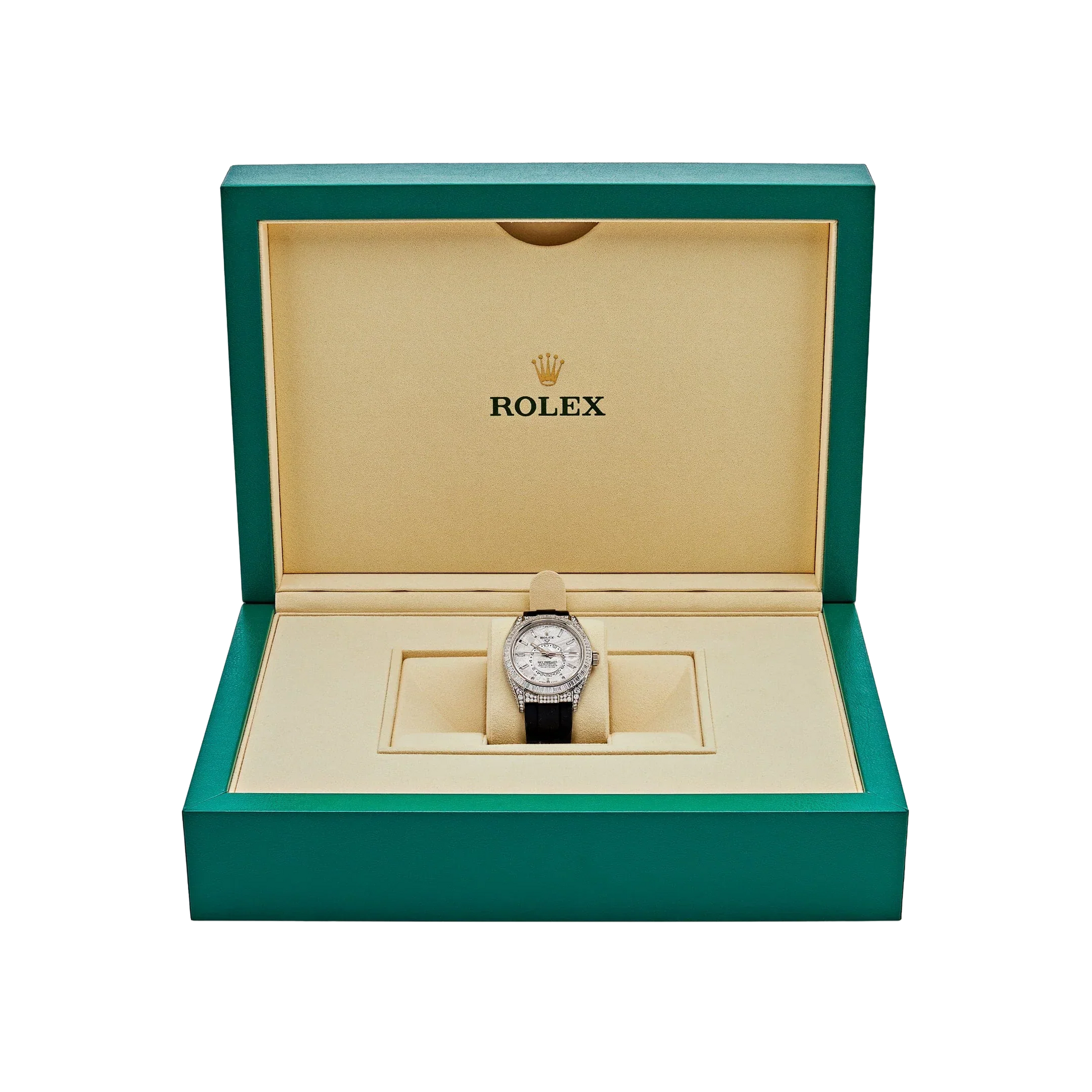 Sky-Dweller 42mm 18K White Gold Meteorite Dial Diamond Watch 326259TBR
